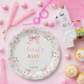 Baby shower Meisje met boog Papieren Bordje (Feest)
