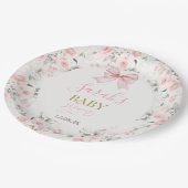 Baby shower Meisje met boog Papieren Bordje (Gekanteld)