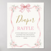 Baby shower Meisje met boog Poster (Voorkant)