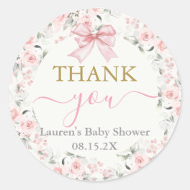 Baby shower Meisje met boog Ronde Sticker