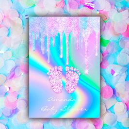 Baby shower meisje met kinderslot bestuurt Unicorn Kaart