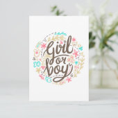 baby shower meisje of jongen bedankkaart (Staand voorkant)