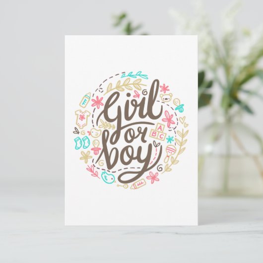 baby shower meisje of jongen bedankkaart (Staand voorkant)