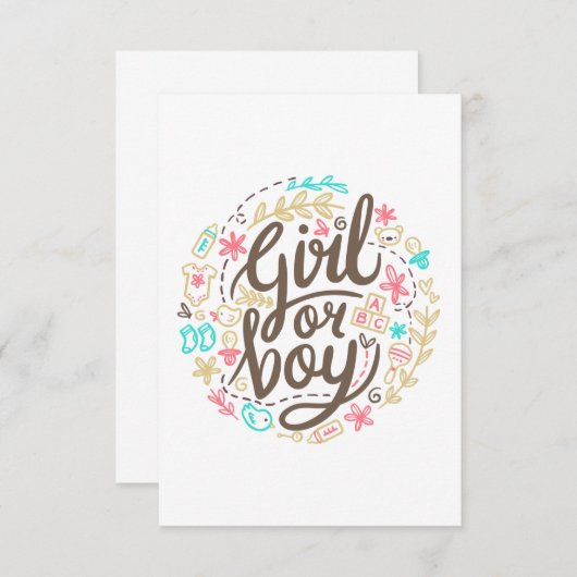 baby shower meisje of jongen bedankkaart (Voorkant / Achterkant)