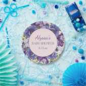 Baby shower Meisje Paarse Roze Gele Floral Papieren Bordje (Feest)