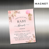 Baby shower meisje pampas teddy nodigmagneet uit