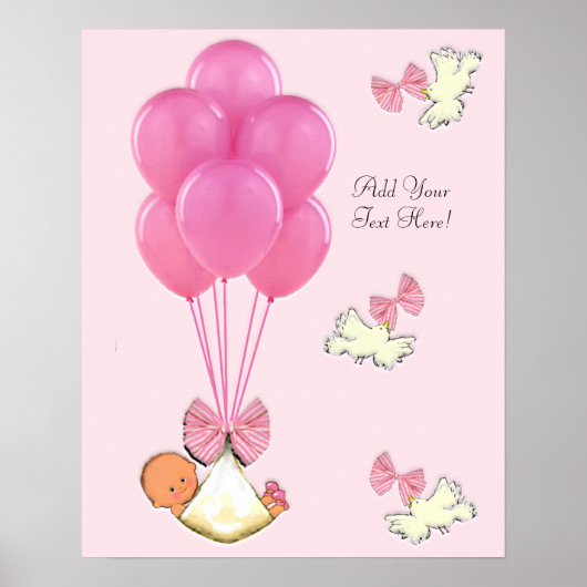 baby shower meisje poster (Voorkant)