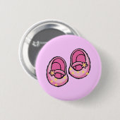 Baby shower (meisje) ronde button 5,7 cm (Voorkant /achterkant)