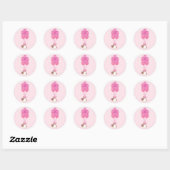 Baby Shower Meisje Ronde Sticker (Vel)