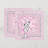  Baby shower  meisje Roze baardstuk Kaart (Voorkant / Achterkant)