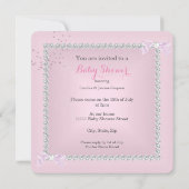 Baby shower meisje Roze baardstuk Kaart (Achterkant)