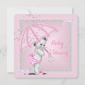Baby shower meisje Roze baardstuk Kaart (Voorkant)