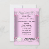  Baby shower Meisje Roze Baby in Teacup 3 Kaart (Achterkant)