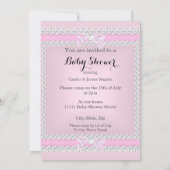  Baby shower  meisje Roze Ballerina Kaart (Achterkant)