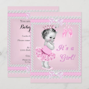  Baby shower  meisje Roze Ballerina Kaart