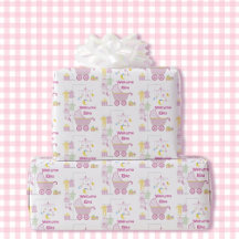 Baby shower Meisje Roze Bassinet Voeg Naam & Tekst