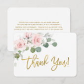 Baby shower meisje roze bloemen bedankkaart (Voorkant / Achterkant)