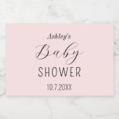 Baby shower meisje roze elegant sparkling wijnetiket (Enkel label)