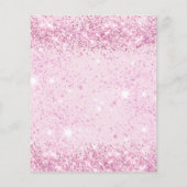 Baby shower meisje roze glitter budget uitnodiging flyer (Achterkant)