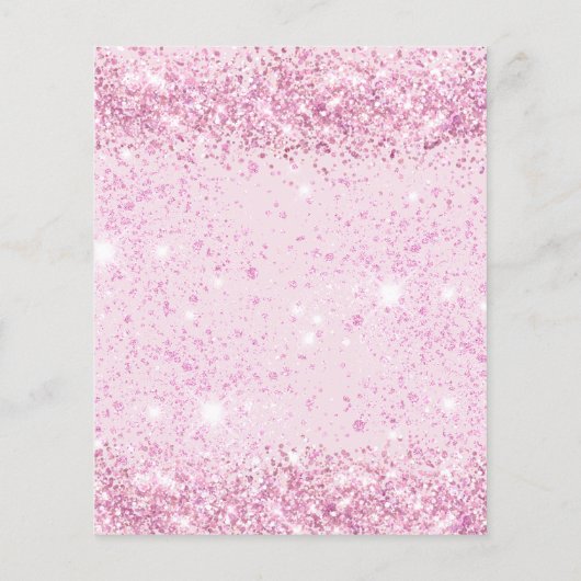 Baby shower meisje roze glitter budget uitnodiging flyer (Achterkant)