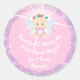 Baby shower Meisje Roze Glitter Princess Ronde Sticker