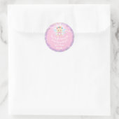 Baby shower Meisje Roze Glitter Princess Ronde Sticker (Tas)