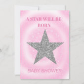 Baby shower meisje roze moderne ster wordt geboren kaart (Voorkant)