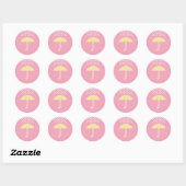 Baby shower Meisje Roze Paraplu Stickers (Vel)