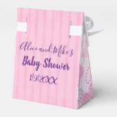 Baby shower Meisje Roze Penguin Favor Box Bedankdoosjes (Achterkant)