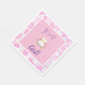 Baby shower Meisje Roze Penguin Servetten (Hoek)