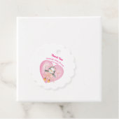 Baby shower Meisje Roze Pinguïn Wit Bedankjes Labels (In situ)