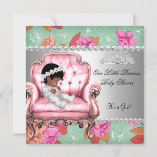 Baby Shower Meisje Roze Roze Bloemstuk Stoel Kaart