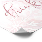 Baby shower Meisje Roze Sneeuwvlok Drinken Poster (Hoek)