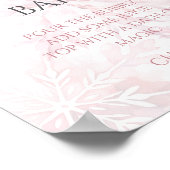 Baby shower Meisje Roze Sneeuwvlok Mom-osa Bar Poster (Hoek)