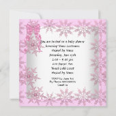 Baby shower Meisje  Roze Snowflakes Shoe Kaart (Achterkant)