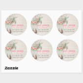 Baby shower Meisje Rozen BOHO Bohemian Dream Catch Ronde Sticker (Vel)