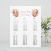 Baby Shower Meisje Teddy Bloem Ballon grafiek Kaart (Staand voorkant)