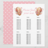 Baby Shower Meisje Teddy Bloem Ballon grafiek Kaart (Voorkant / Achterkant)