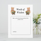 Baby shower Meisje Teddy Floral Kaart (Staand voorkant)