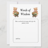 Baby shower Meisje Teddy Floral Kaart (Voorkant)