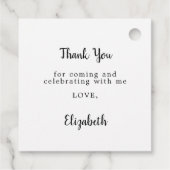 Baby shower meisje teddybeer roze wit bedankjes labels (Achterkant)