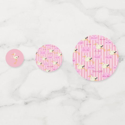 Baby shower meisje thema confetti (Achterkanten)