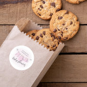 Baby shower Meisje Trendy Script Waterverf Schatti Ronde Sticker