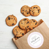 Baby shower Meisje Trendy Script Waterverf Schatti Ronde Sticker