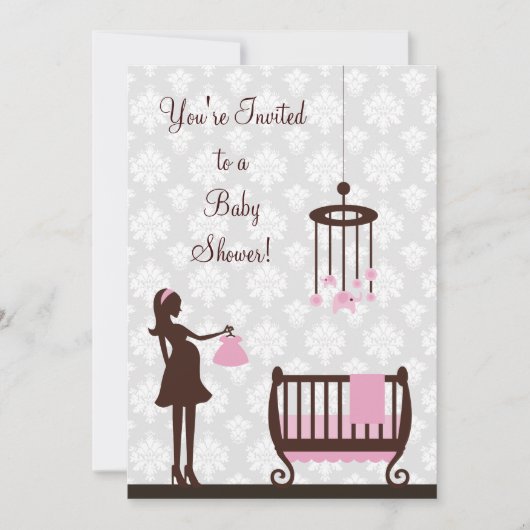 Baby shower: Meisje : Uitnodiging (Voorkant)