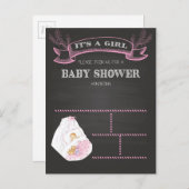 Baby shower meisje uitnodiging briefkaart (Voorkant / Achterkant)