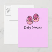 Baby shower (meisje) uitnodiging briefkaart (Voorkant / Achterkant)