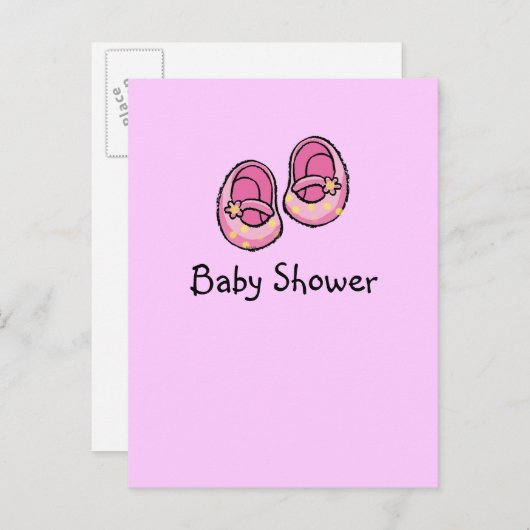Baby shower (meisje) uitnodiging briefkaart (Voorkant / Achterkant)