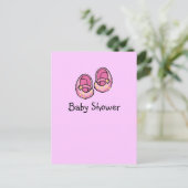 Baby shower (meisje) uitnodiging briefkaart (Staand voorkant)