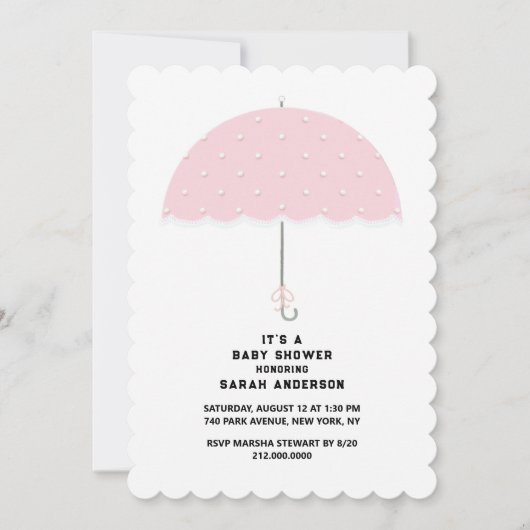 Baby shower Meisje Uitnodigingen (Voorkant)